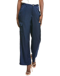 Gracia Satin Wide Leg Pant Blue