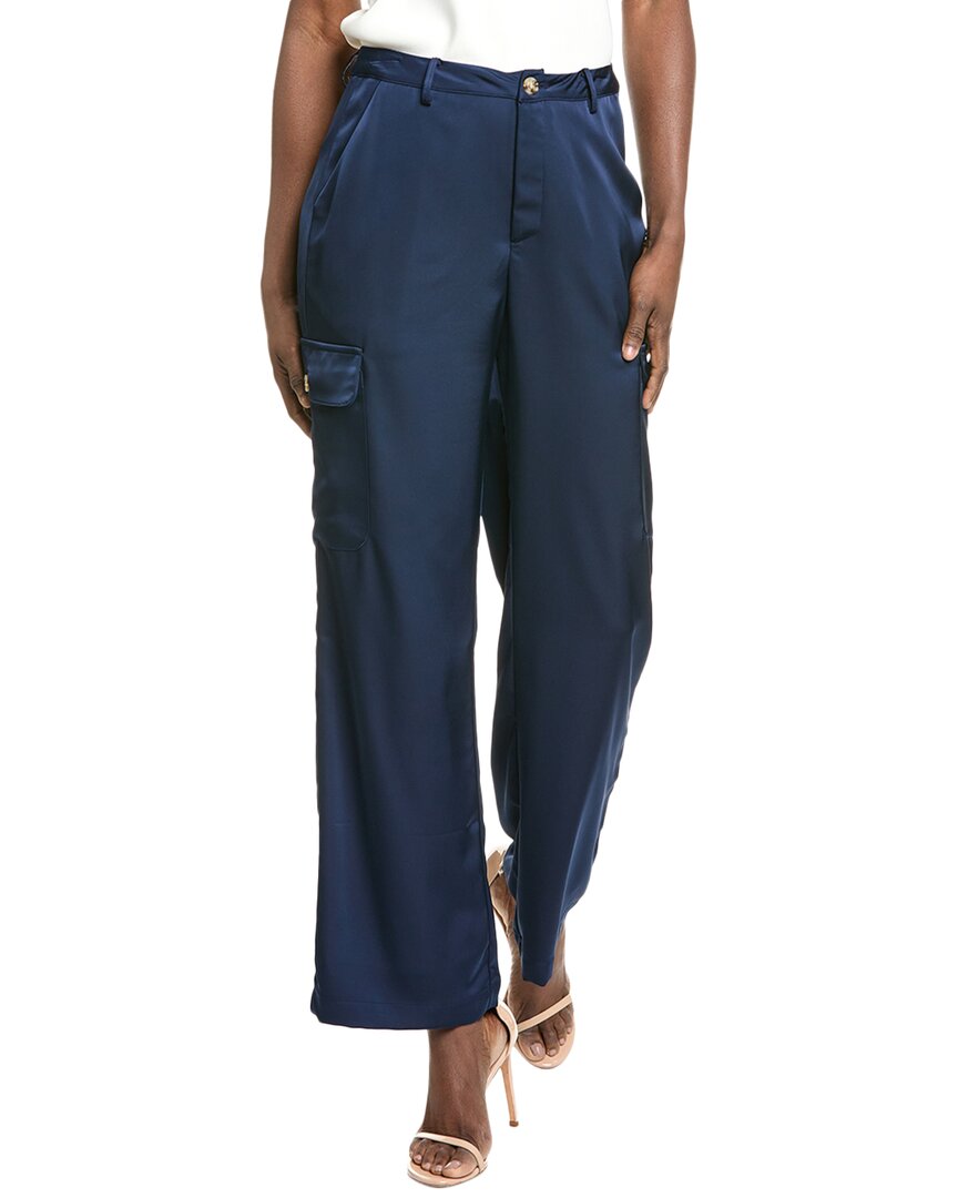 Gracia Satin Wide Leg Pant Blue