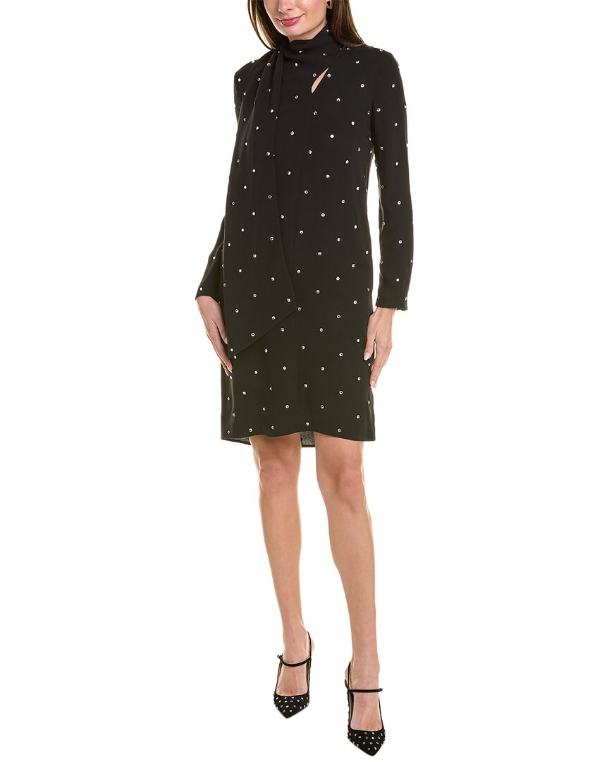 St. John Silk Shirt Dress Black