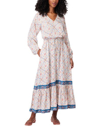 Roller Rabbit Mosaic Tile Border Olaya Maxi Dress Blue