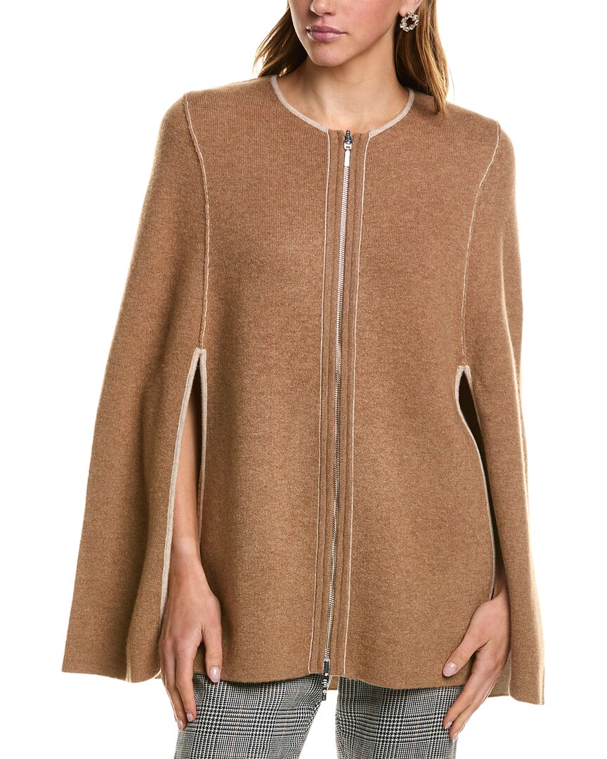 Incashmere Zip Front Reversible Wool & Cashmere-Blend Cape