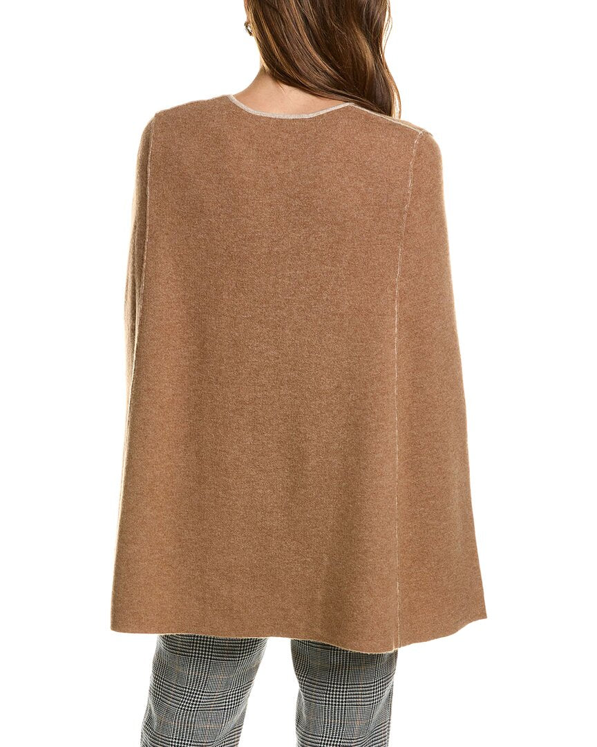 Incashmere Zip Front Reversible Wool & Cashmere-Blend Cape