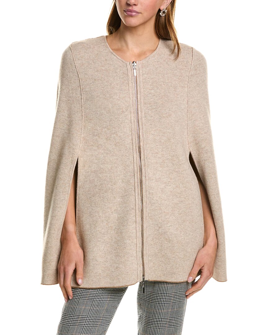 Incashmere Zip Front Reversible Wool & Cashmere-Blend Cape