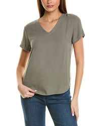 Bella Dahl V-Neck T-Shirt Green Regular 0 (XS)