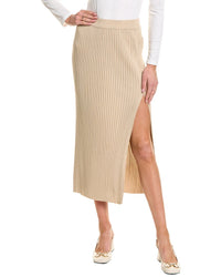Theo The Label Eos Ribbed Maxi Skirt Brown Multi