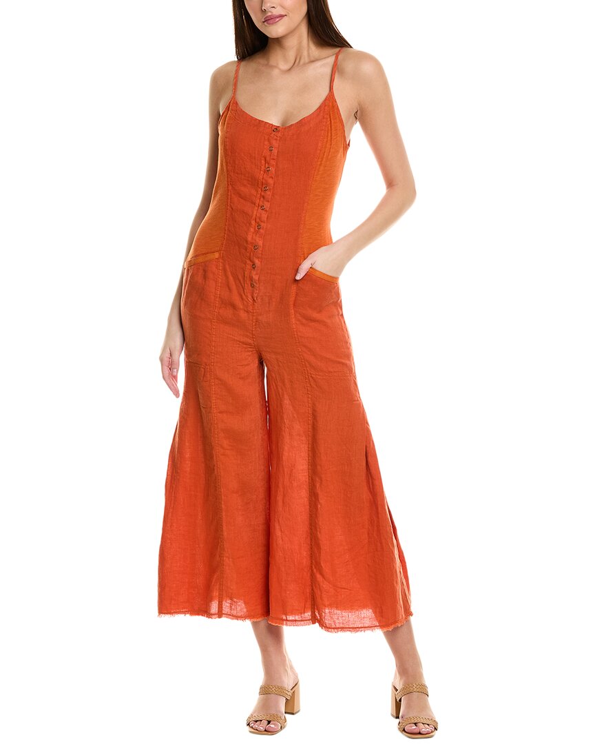 Xcvi Calistina Linen Jumpsuit Orange