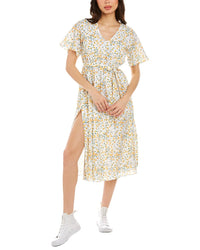 Celina Moon Belted Midi Dress Yellow