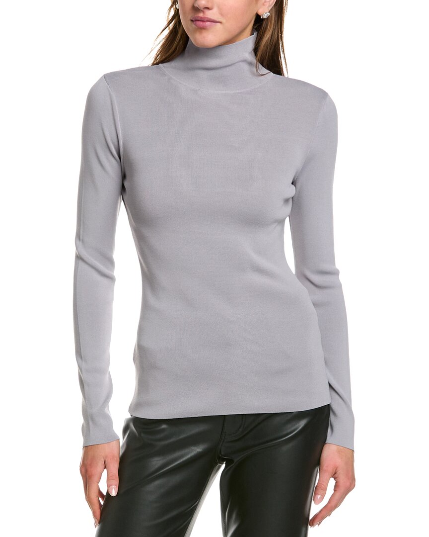 Bcbgmaxazria Mock Neck Pullover Grey Multi Regular 00 (XXS)