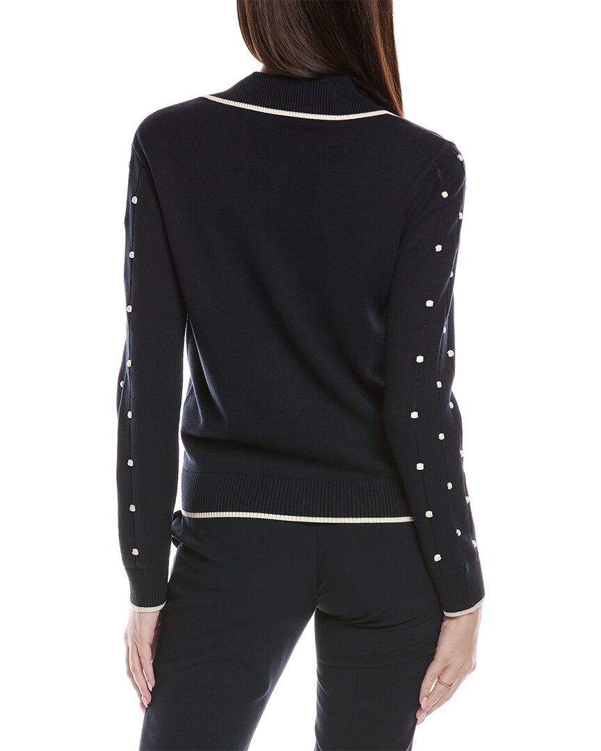 St. John Bobble Intarsia Pointelle Knit Jacket