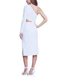 L'agence Christie One-Shoulder Silk Dress
