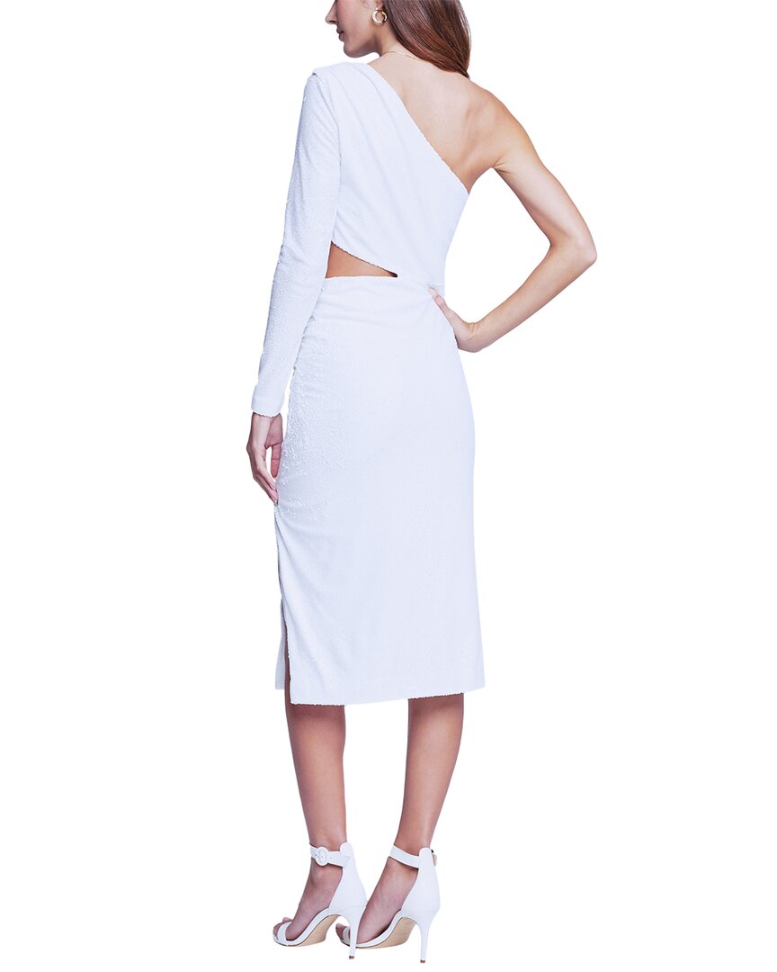 L'agence Christie One-Shoulder Silk Dress