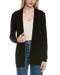 Sofiacashmere Braided Cable Wool & Cashmere-Blend Cardigan