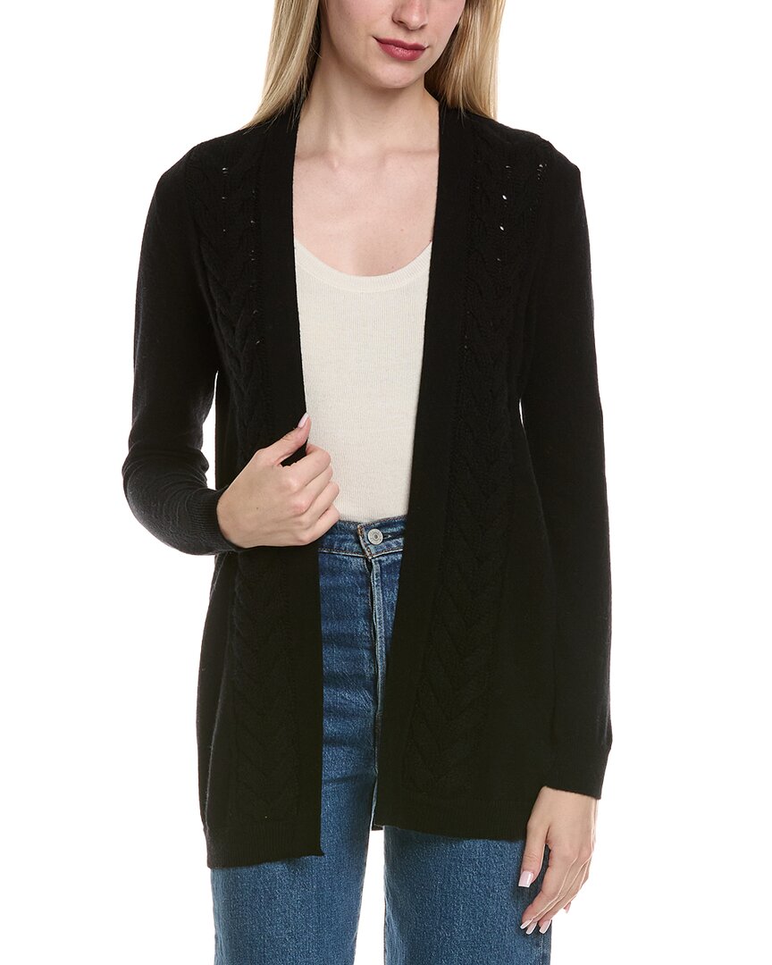 Sofiacashmere Braided Cable Wool & Cashmere-Blend Cardigan