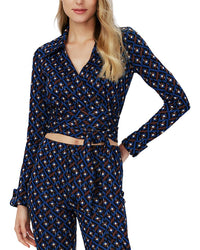 Diane Von Furstenberg Bobbie Two Wool-Blend Top Blue