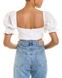 Just Bee Queen Calla Linen-Blend Top