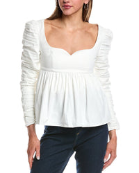 Reveriee Sweetheart Peplum Top White