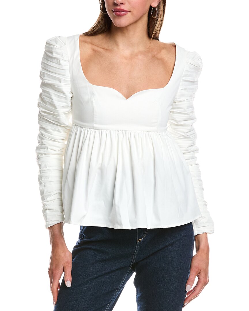 Reveriee Sweetheart Peplum Top White