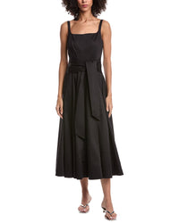 Toccin Cady Tie Front Corset Midi Dress