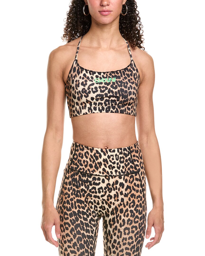 Ganni Active Strap Top Brown Multi