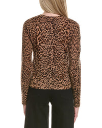 Sofiacashmere Animal Print Wool & Cashmere-Blend Cardigan