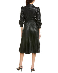 T Tahari Pleated Skirt Shirtdress