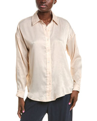 Sadie & Sage Sparkle Woven Button Front Top Regular 0 (XS) Gold