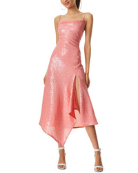 Alice + Olivia Harmony Sequin Asymmetrical Dress 4 Red