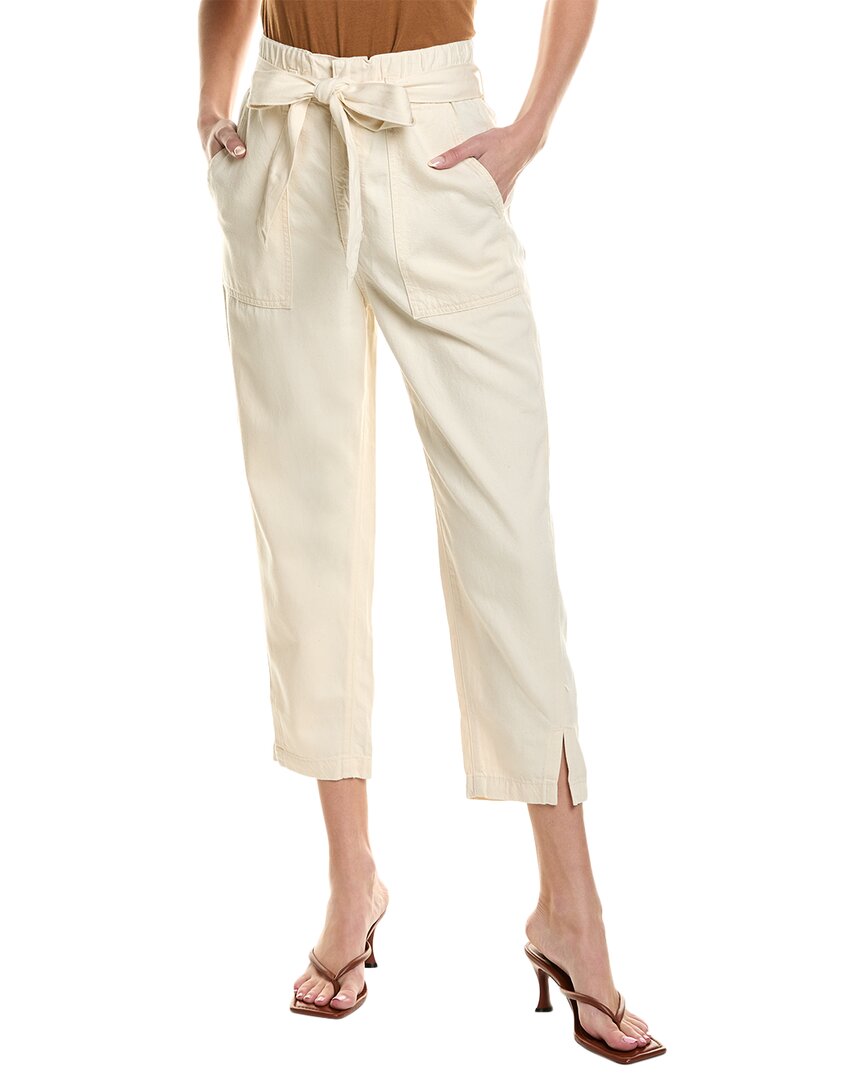 Ag Jeans High-Rise Barrel Silk-Blend Paperbag Pant