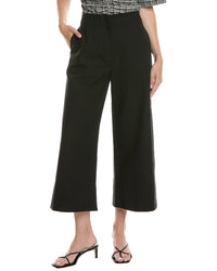 Ganni Cropped Wide Leg Pant 40 Black