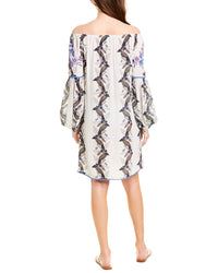 Taj By Sabrina Crippa Off-The-Shoulder Silk Mini Dress