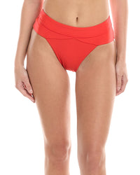 Vyb Lyla Seamed High-Waist Bikini Bottom Red