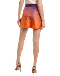 Oscar De La Renta Pleated Twill Silk Short
