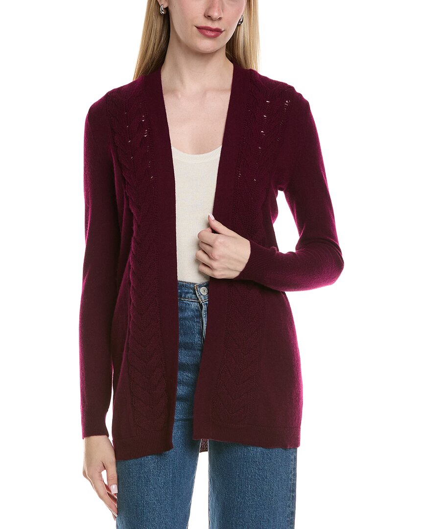 Sofiacashmere Braided Cable Wool & Cashmere-Blend Cardigan