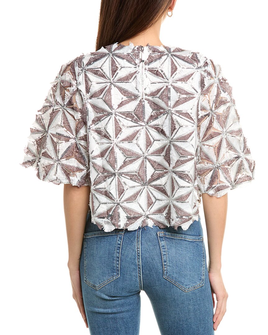 Gracia Sequin Pinwheel Motif Top