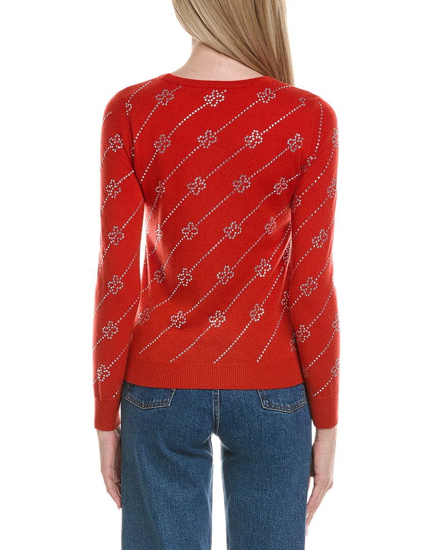 Sofiacashmere Heatset Diagonal Floral Wool & Cashmere-Blend Sweater