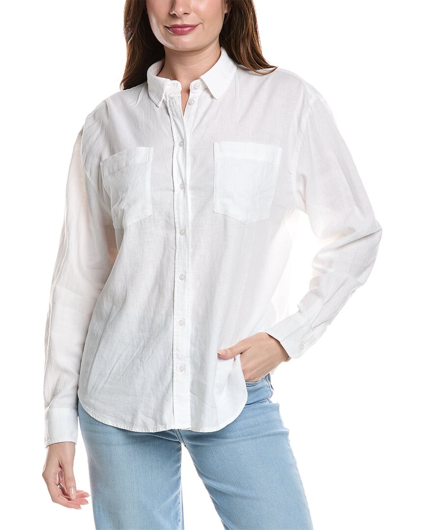 7 For All Mankind Easy Linen-Blend Shirt White