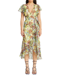 Tanya Taylor Blaire Linen & Silk-Blend Midi Dress Regular 00 (XXS) Multi