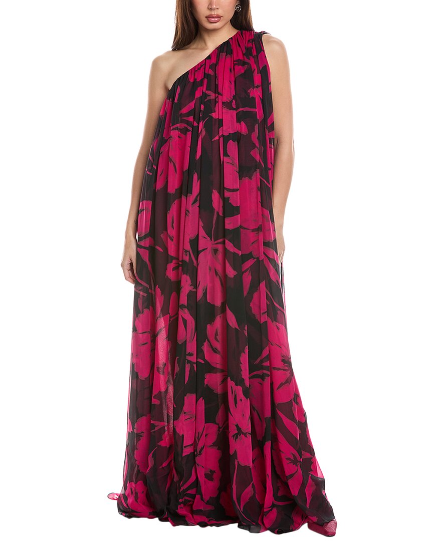 Michael Kors Collection Chiffon Silk Caftan Dress Pink Regular 0 (XS)