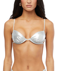Weworewhat Ruched Underwire Top Grey