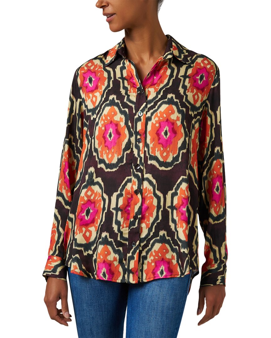Finley Monica Medallion Print Blouse Brown