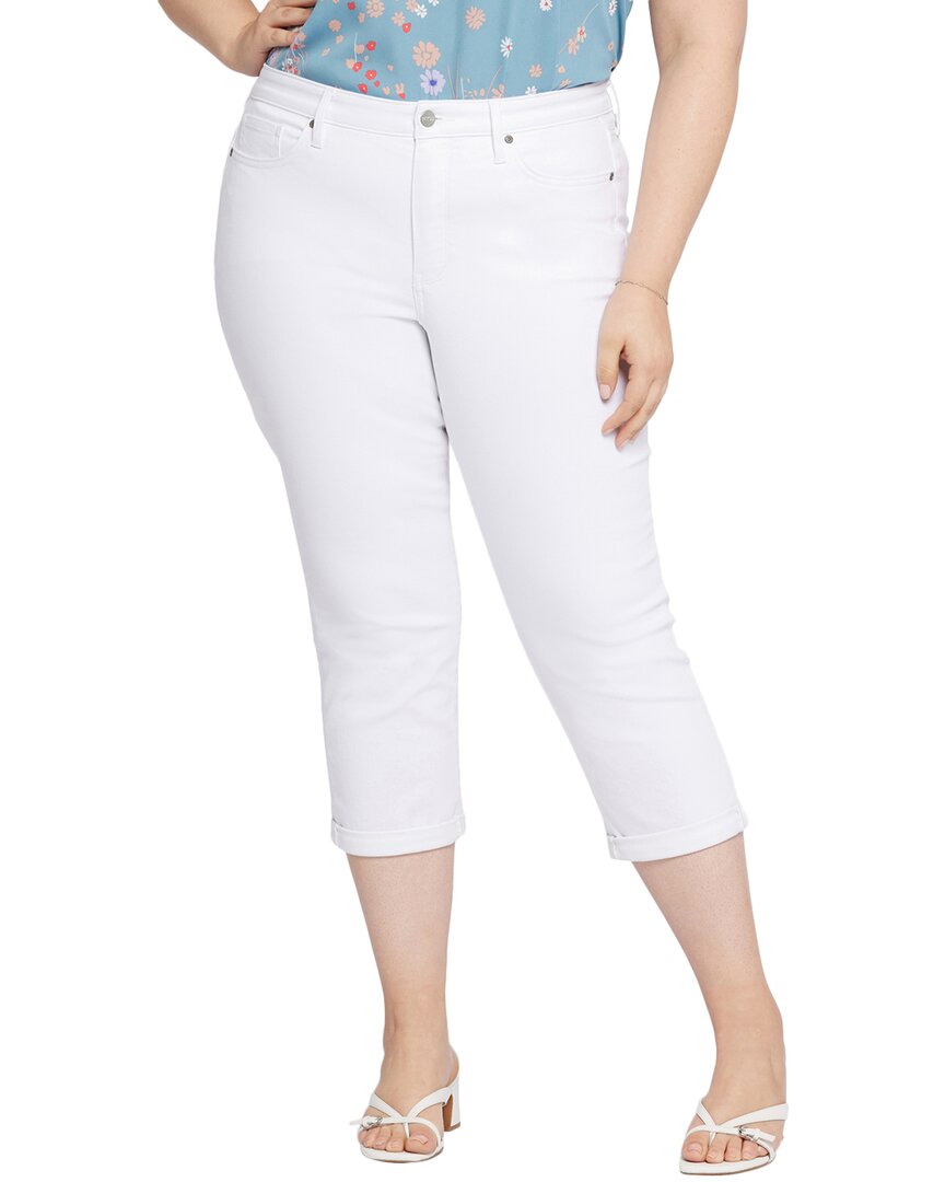 Nydj Plus Chloe Optic White Capri Jean White