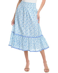 Sail To Sable Smocked Waist Midi Skirt