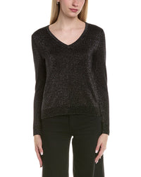 Sofiacashmere Lurex V-Neck Wool & Cashmere-Blend Sweater