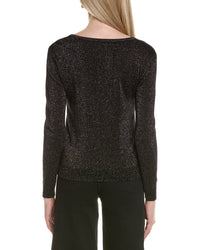 Sofiacashmere Lurex V-Neck Wool & Cashmere-Blend Sweater
