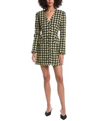 Toccin Mallory Strong Shoulder Button Front Wool-Blend Dress