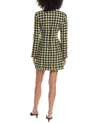 Toccin Mallory Strong Shoulder Button Front Wool-Blend Dress