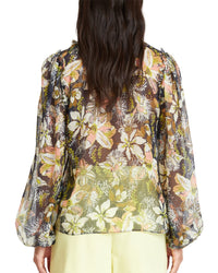 Tanya Taylor Aubrielle Linen & Silk-Blend Top