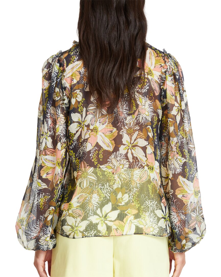Tanya Taylor Aubrielle Linen & Silk-Blend Top