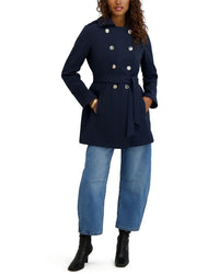Kensie Kensie Double Breasted Softshell Jacket