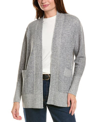 Forte Cashmere Plaited Wool & Cashmere-Blend Cardigan Grey Multi Regular 4 (S)